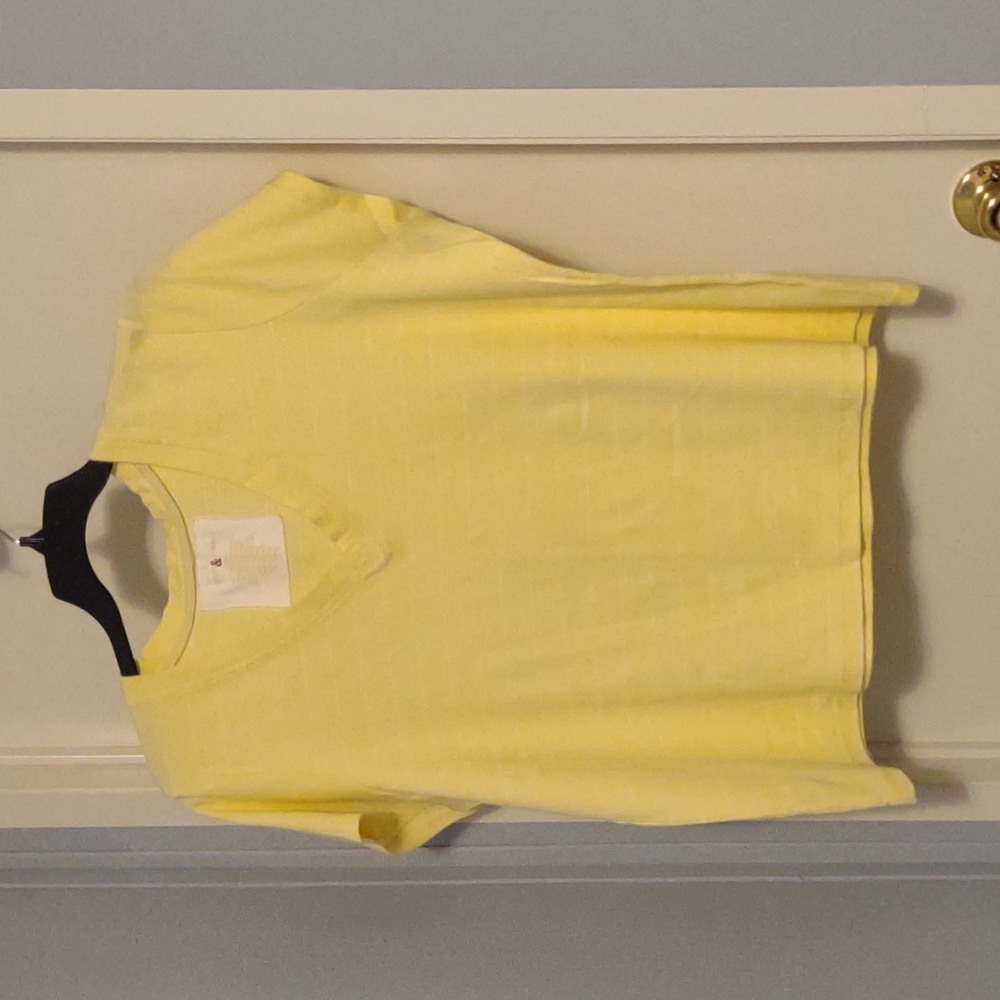 George & Martha yellow/ white short sleeve blouse size 26/28W
